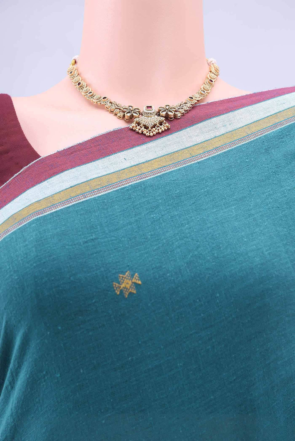 Blue Khadi Cotton Saree