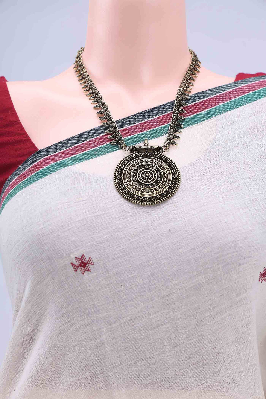 Off White Khadi Cotton Saree