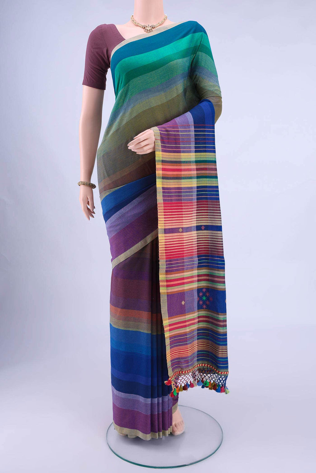 Multi Khadi Cotton Saree
