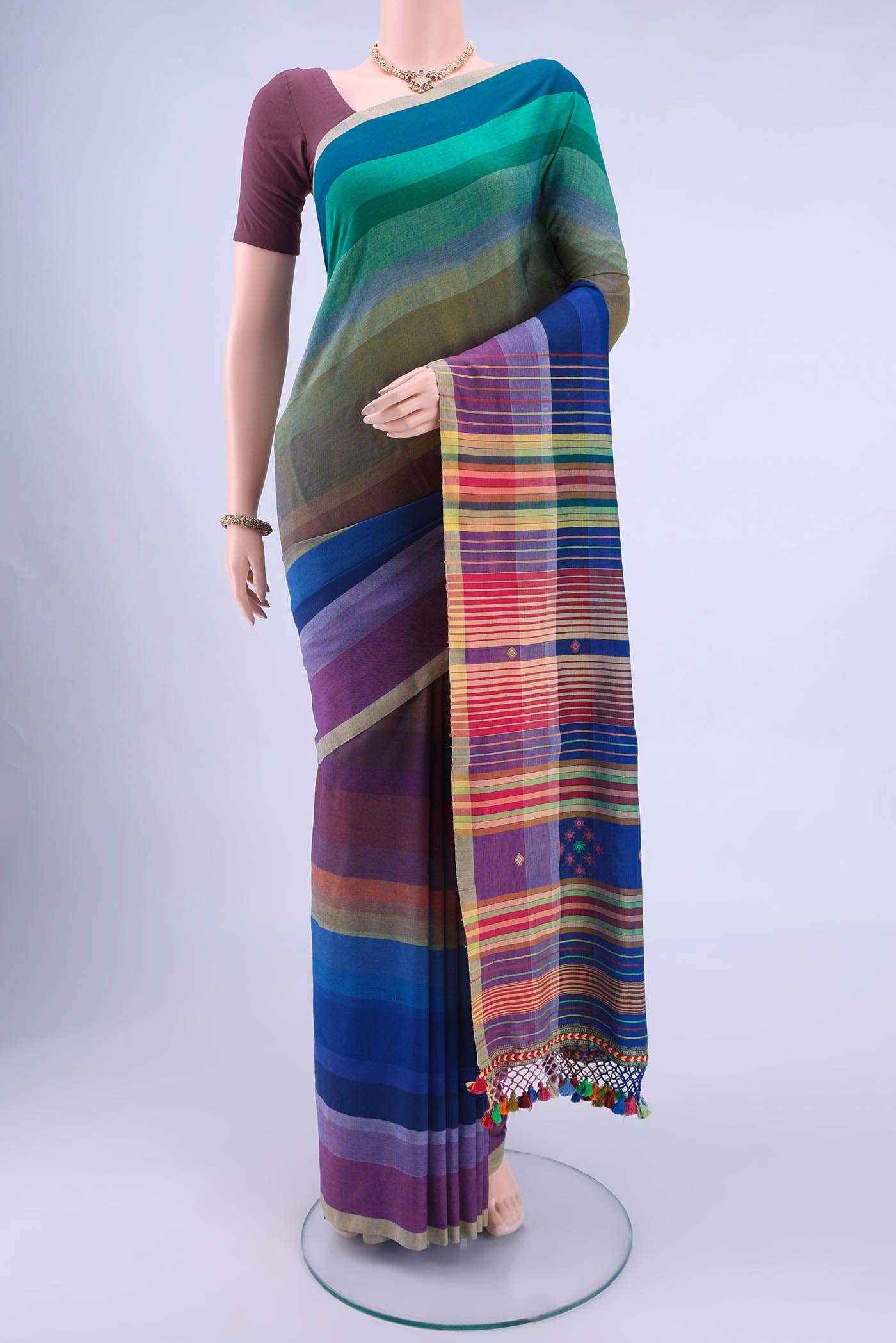 Multi Khadi Cotton Saree