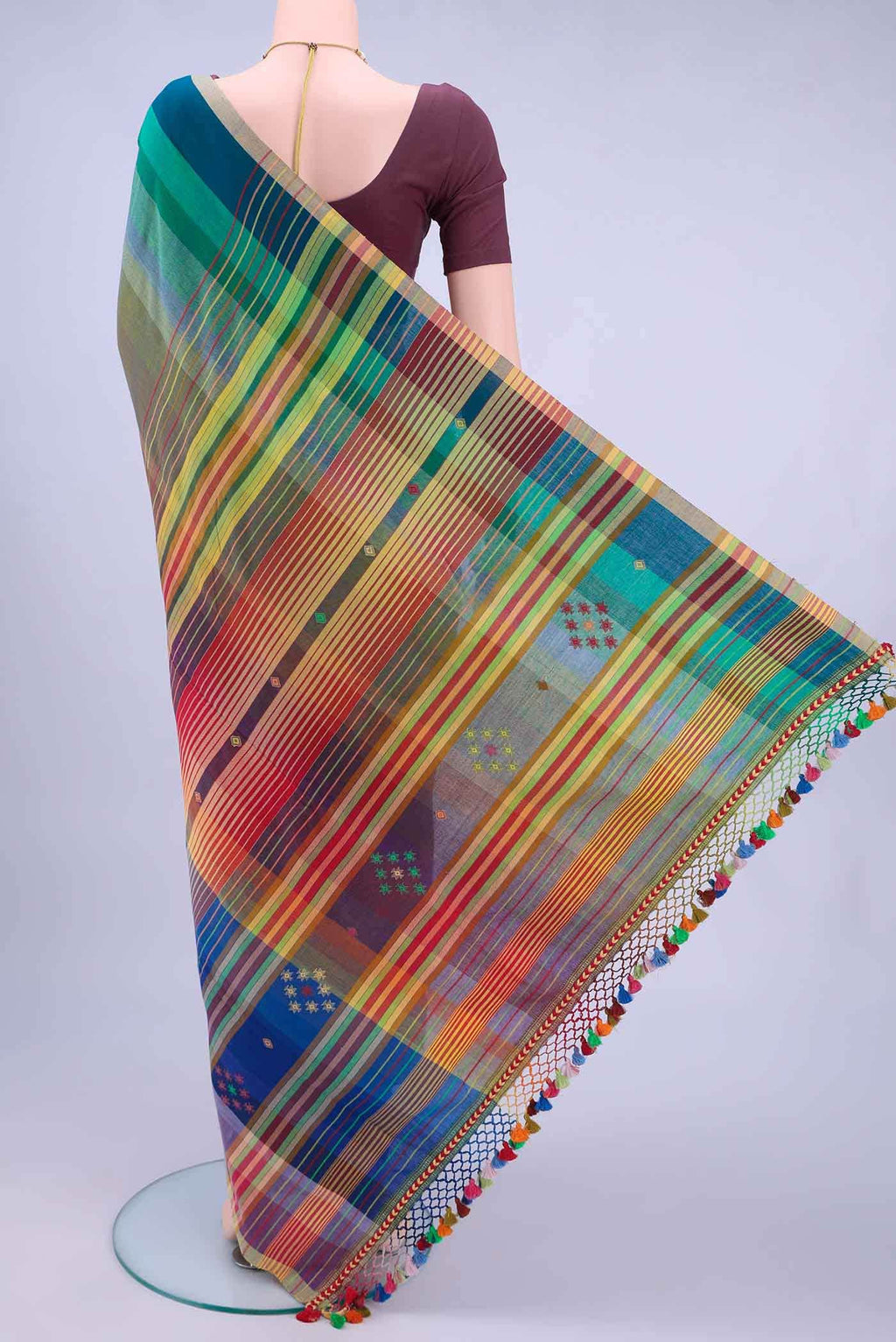 Multi Khadi Cotton Saree