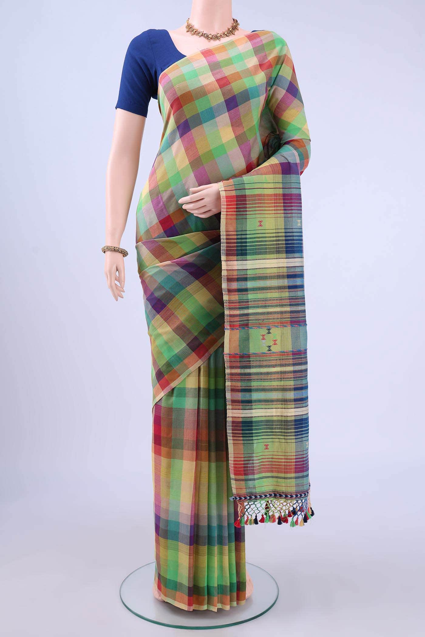 Multi Khadi Cotton Saree