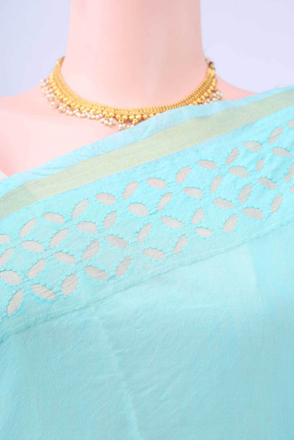 Blue Chanderi Silk Saree