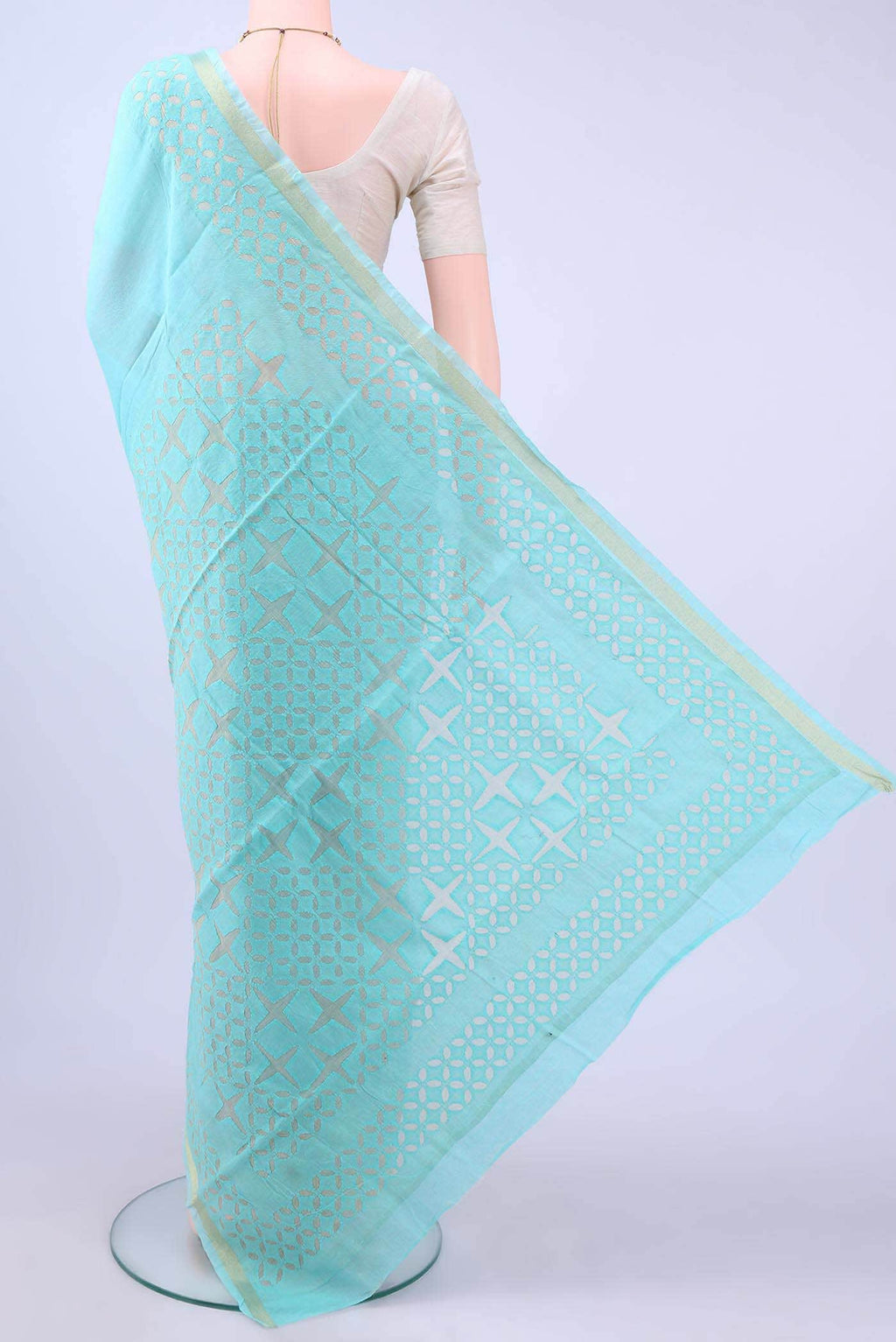 Blue Chanderi Silk Saree