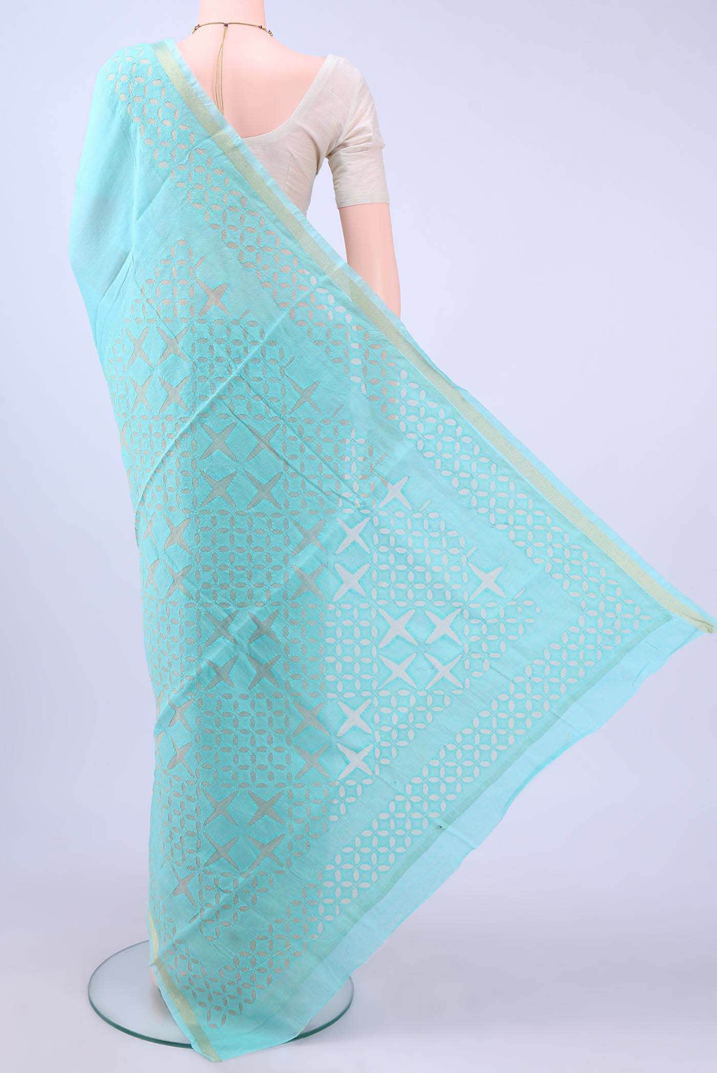 Blue Chanderi Silk Saree