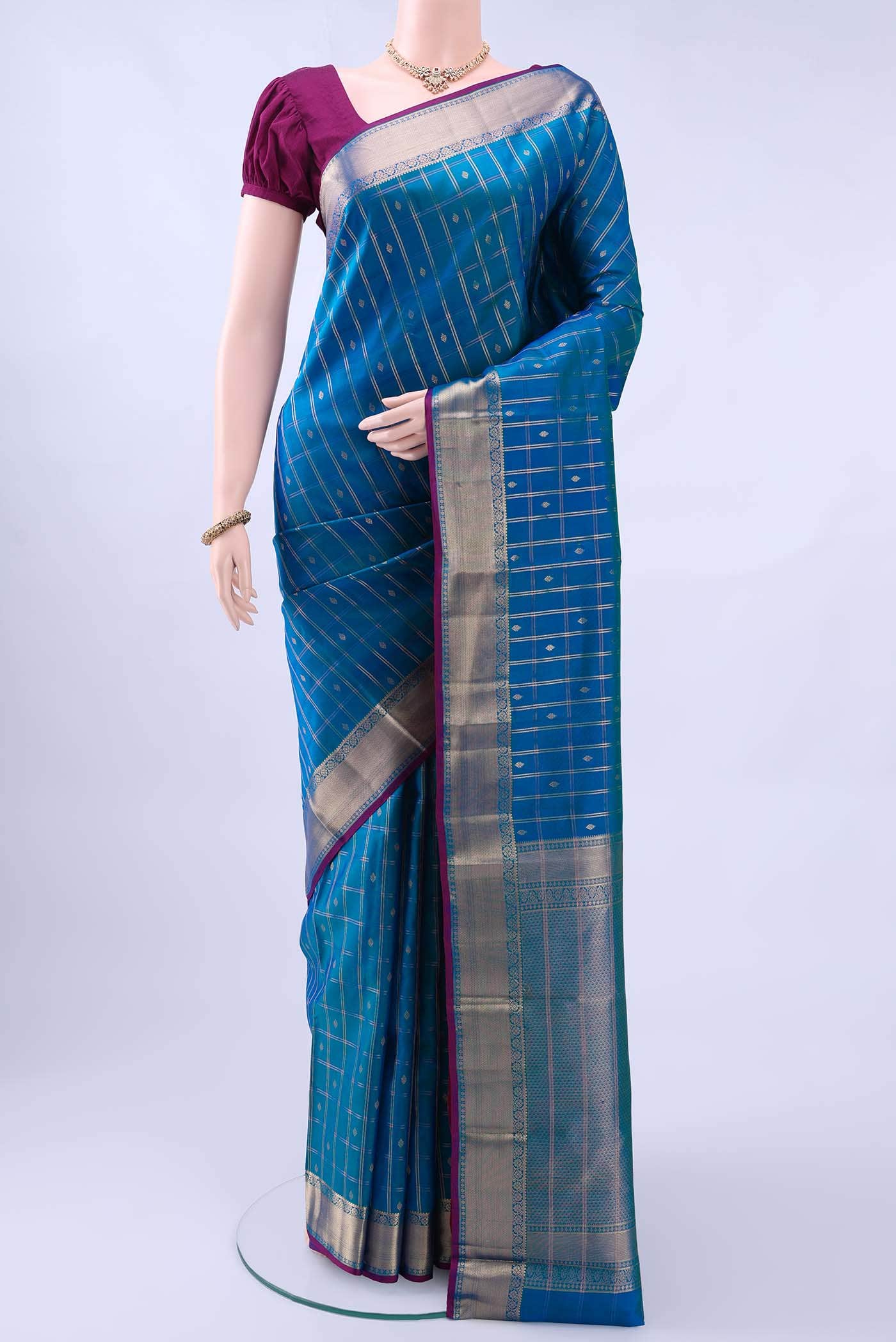 Blue Nangavalli Silk [ Salem ] Saree