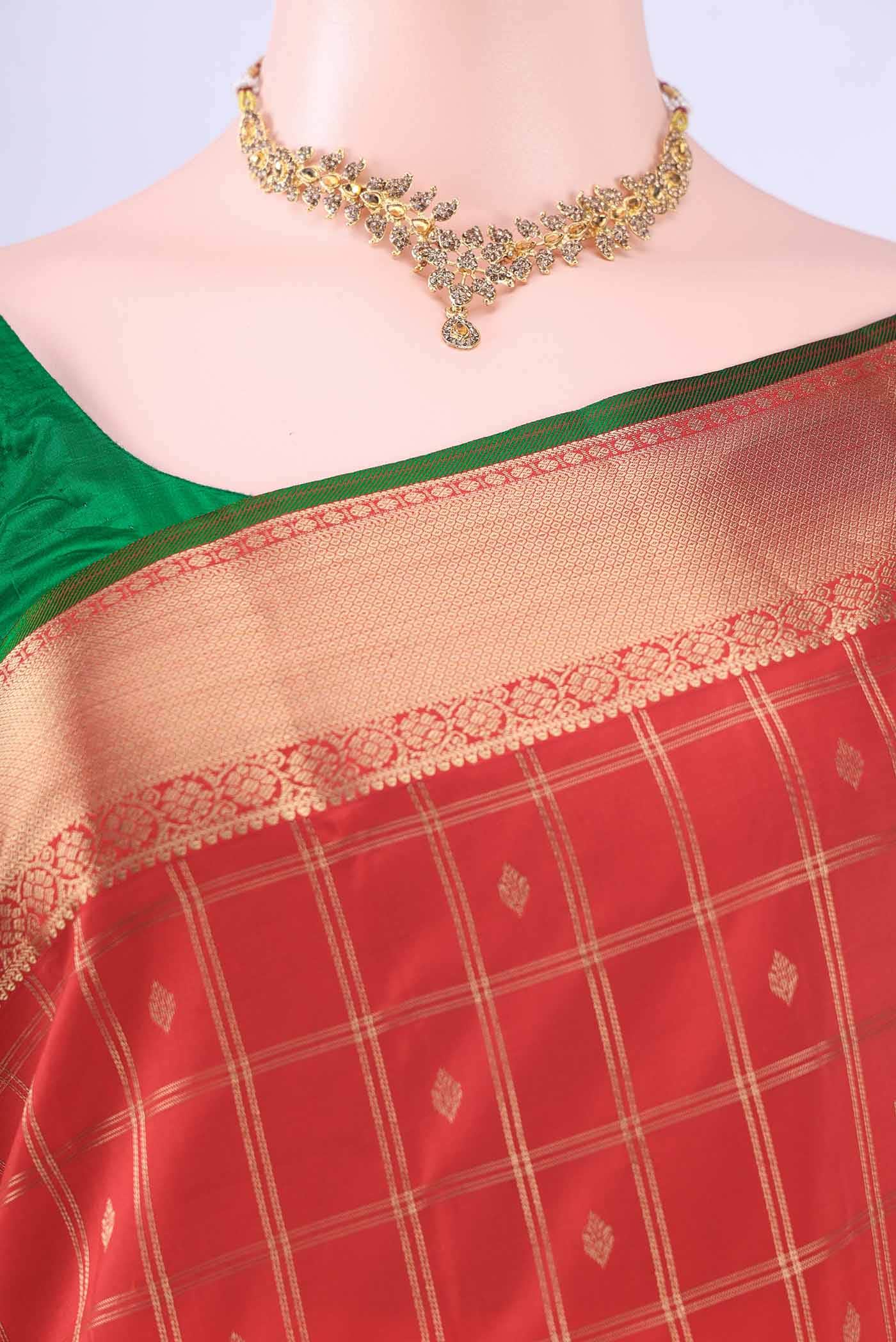 Red Dual Tone Nangavalli Silk [ Salem ] Saree