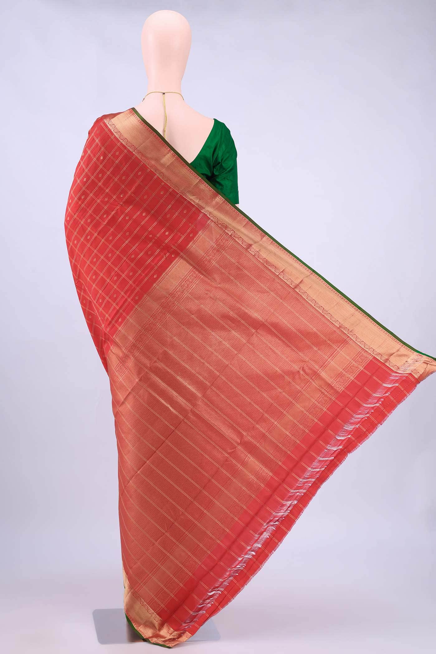 Red Dual Tone Nangavalli Silk [ Salem ] Saree