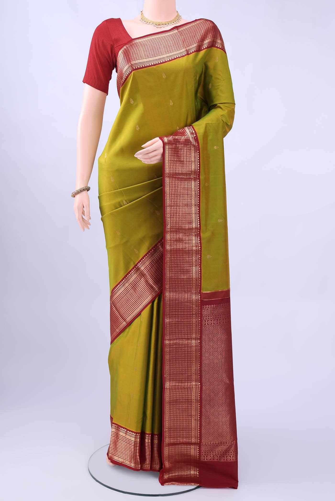 Light Green Nangavalli Silk [ Salem ] Saree