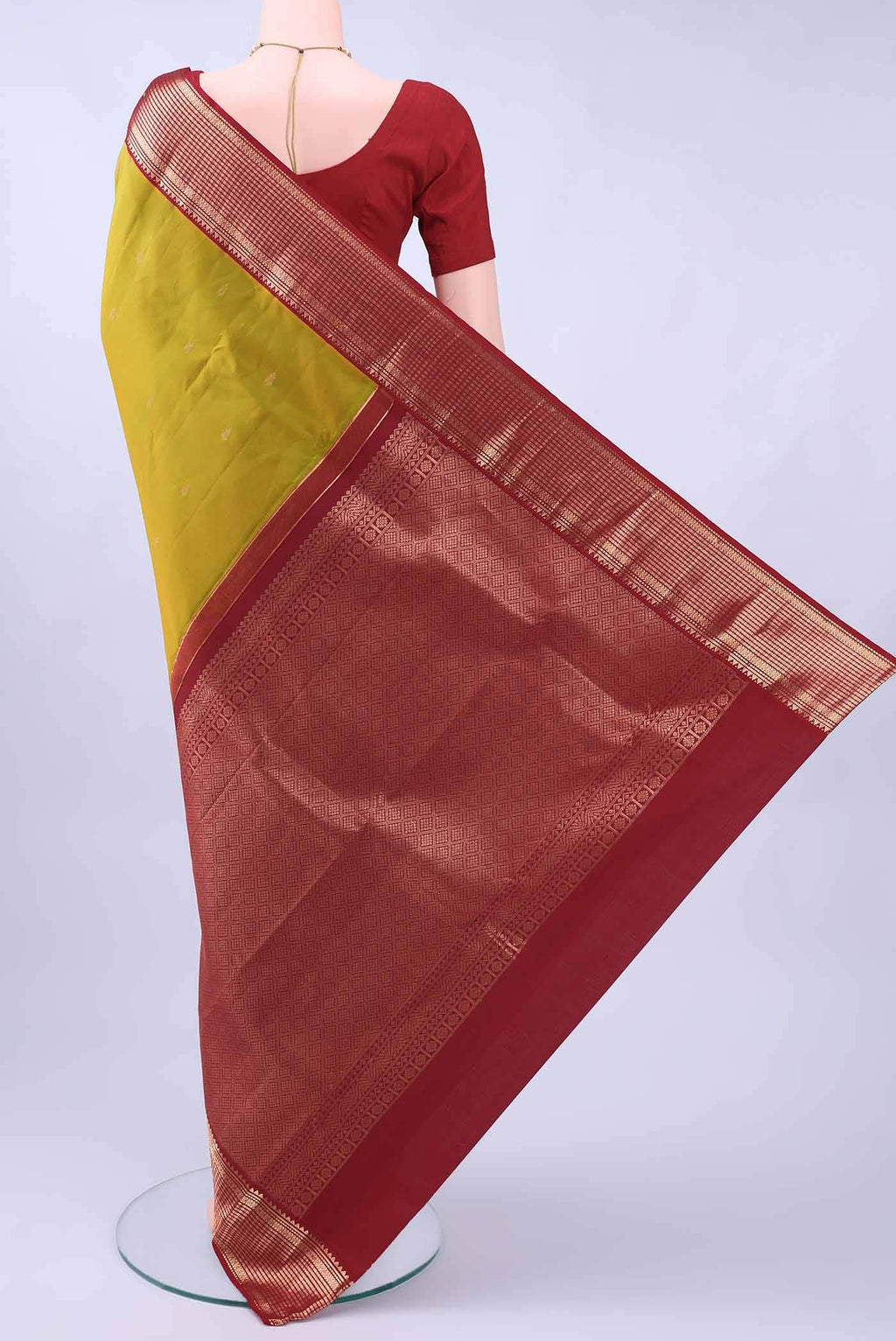 Light Green Nangavalli Silk [ Salem ] Saree