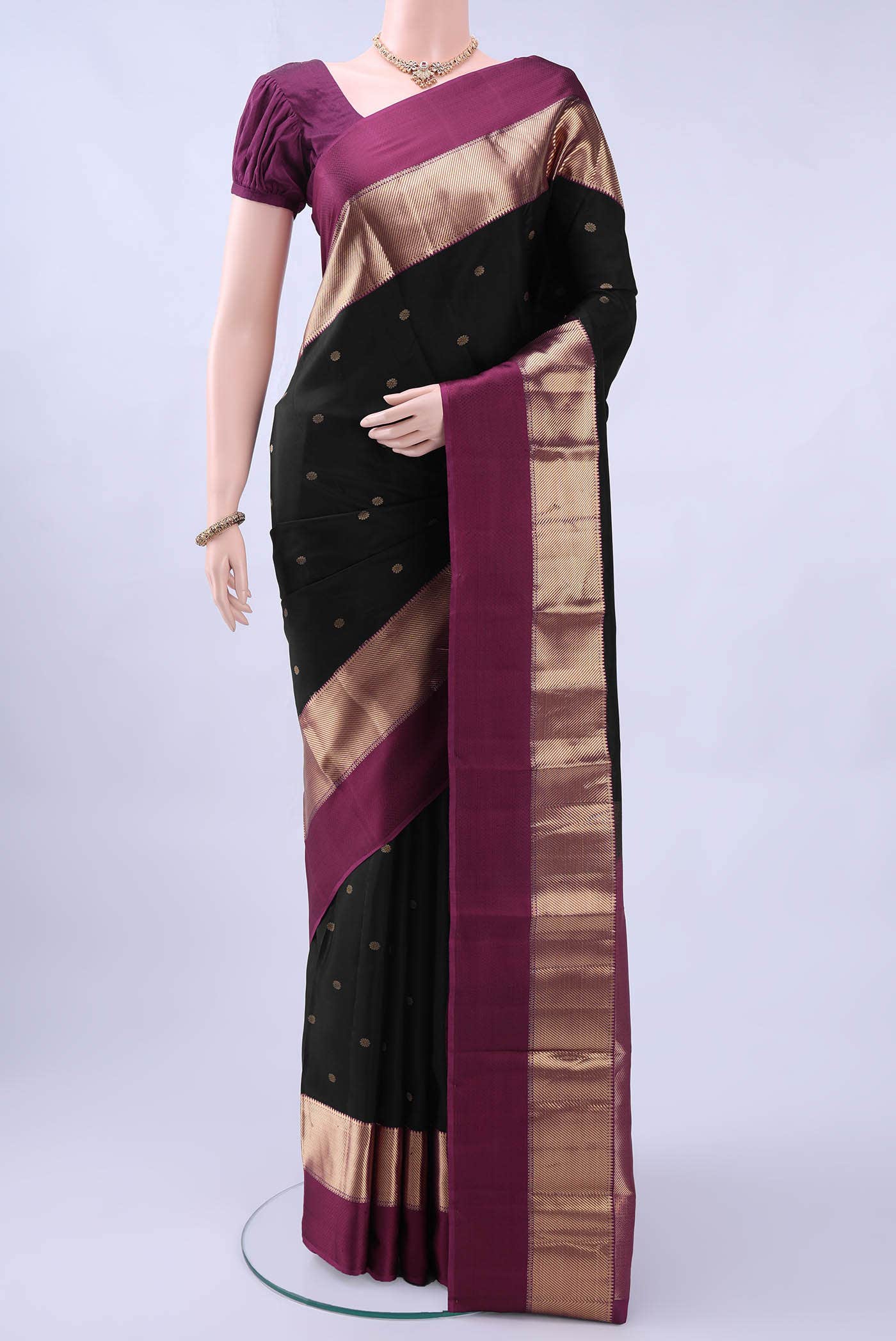 Black Nangavalli Silk [ Salem ] Saree