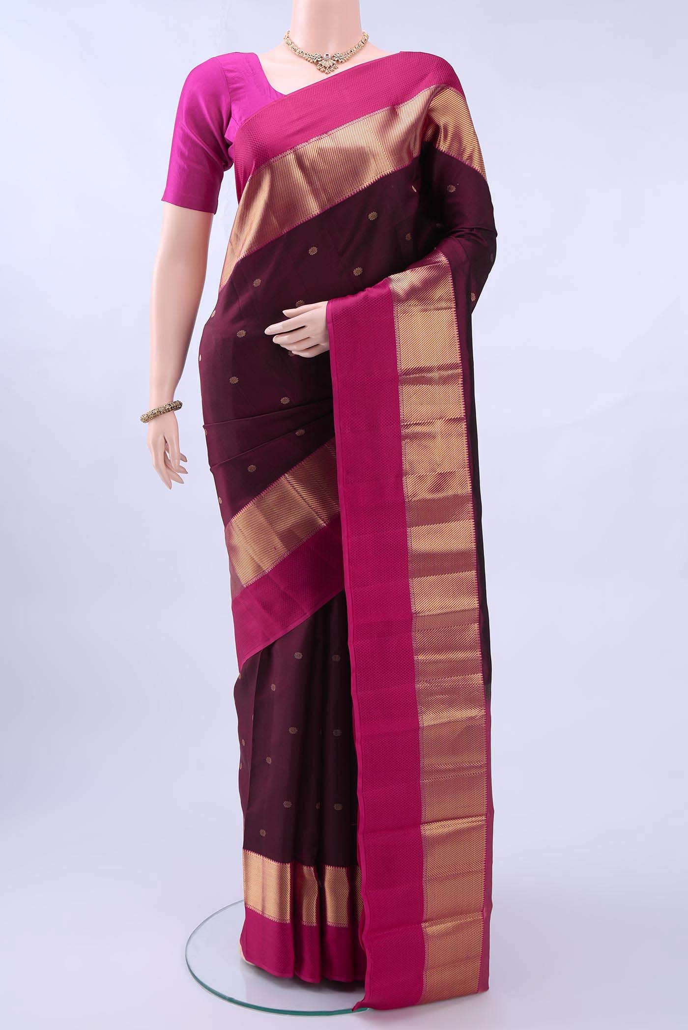 Brown Nangavalli Silk [ Salem ] Saree