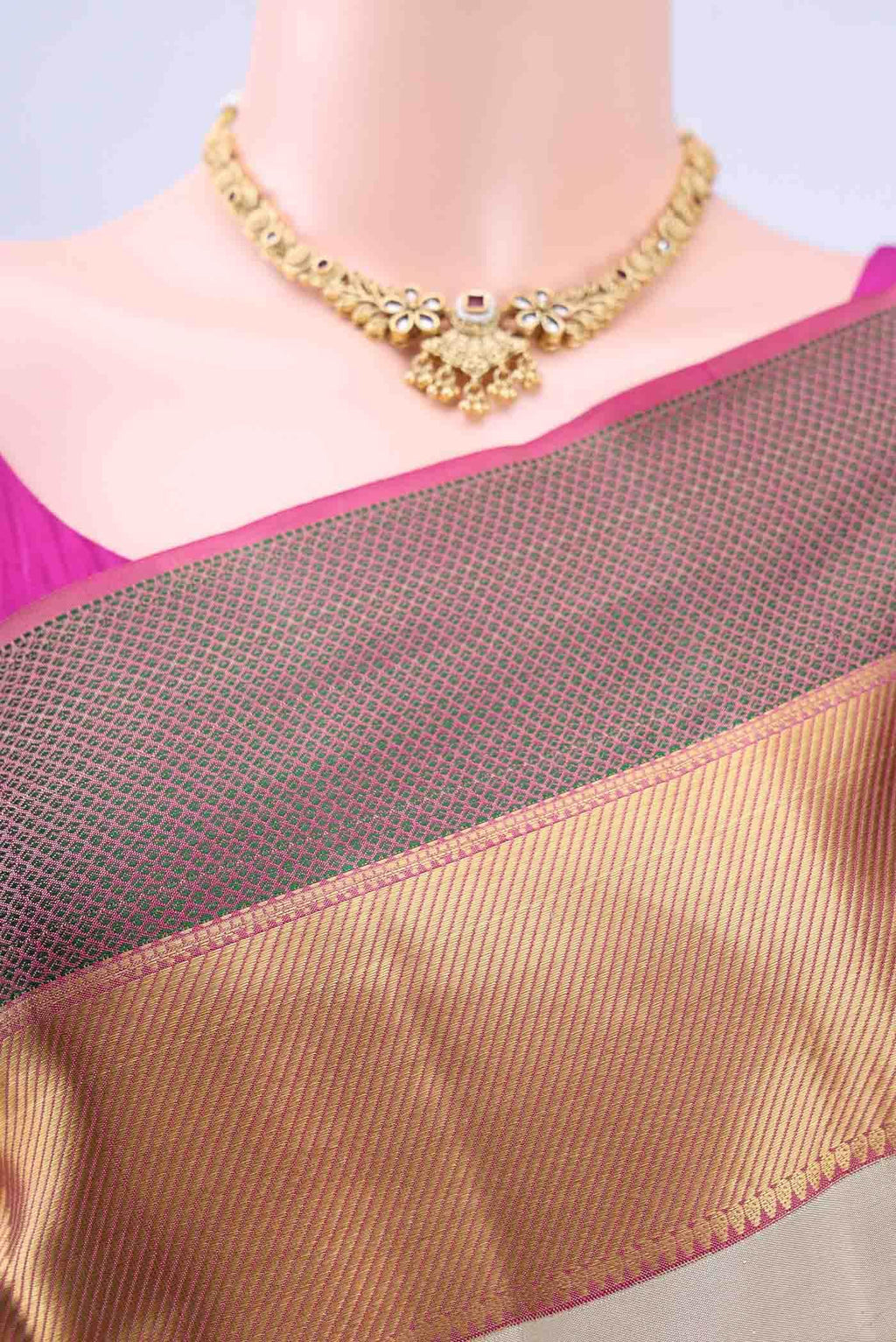Beige Dual Tone Nangavalli Silk [ Salem ] Saree