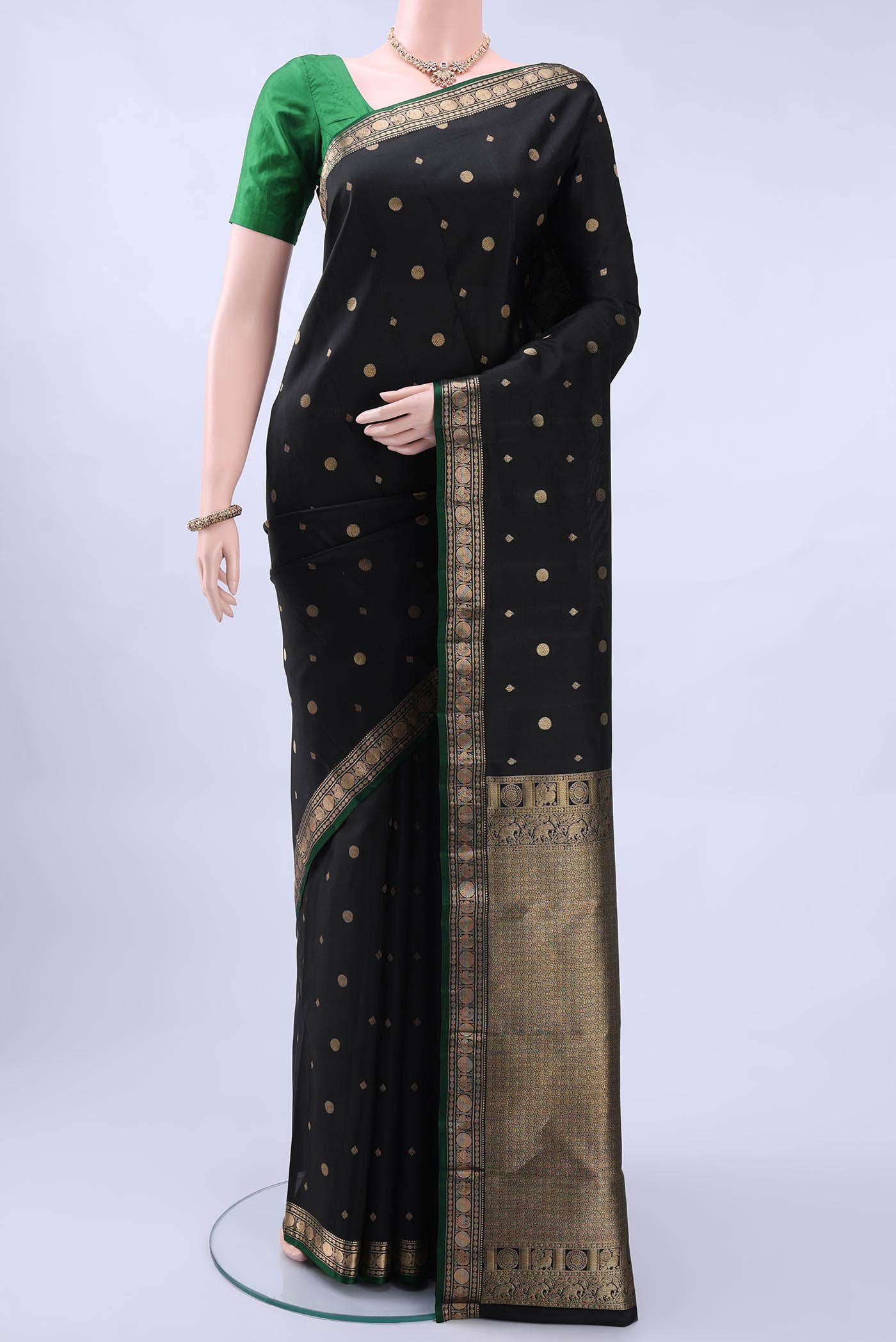 Black Nangavalli Silk [ Salem ] Saree