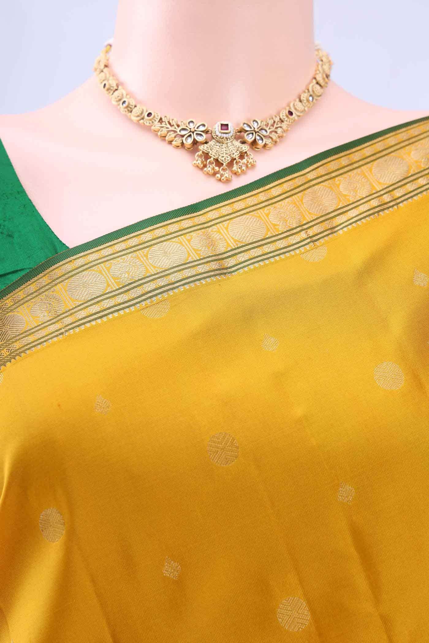 Mustard Nangavalli Silk [ Salem ] Saree
