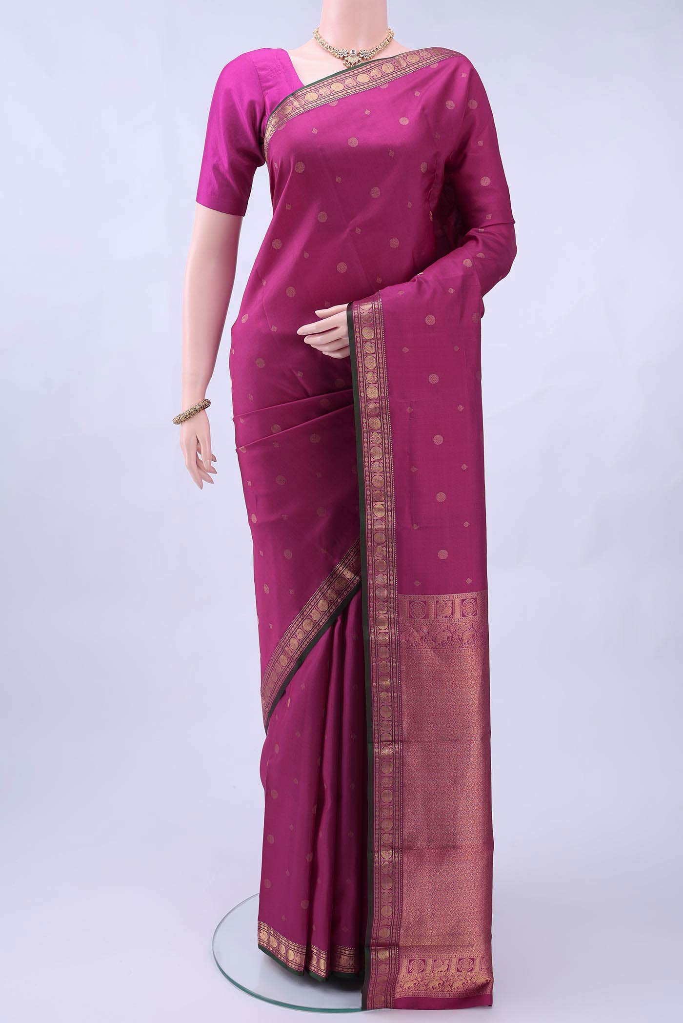 Magenta Nangavalli Silk [ Salem ] Saree