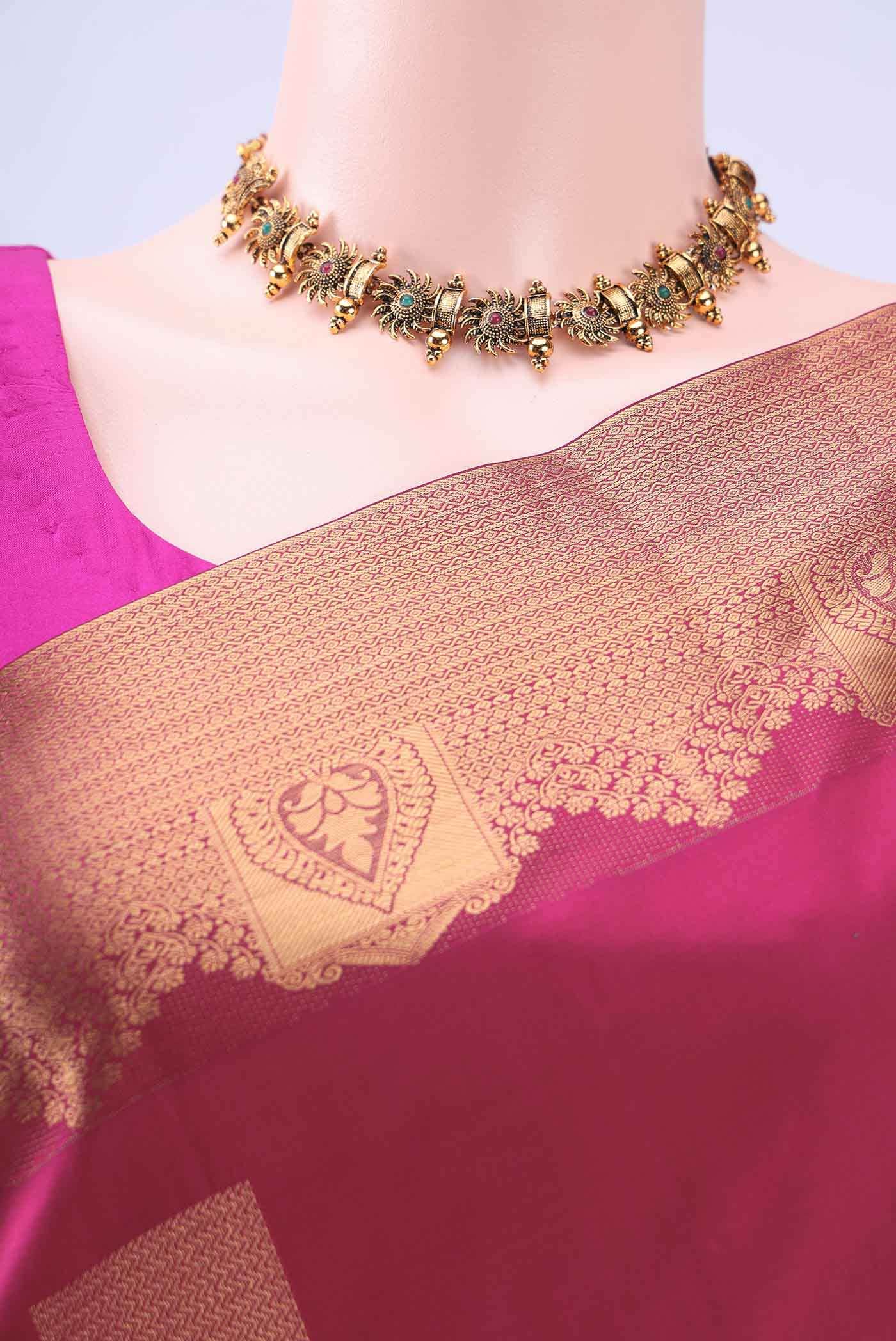 Dark Pink Nangavalli Silk [ Salem ] Saree