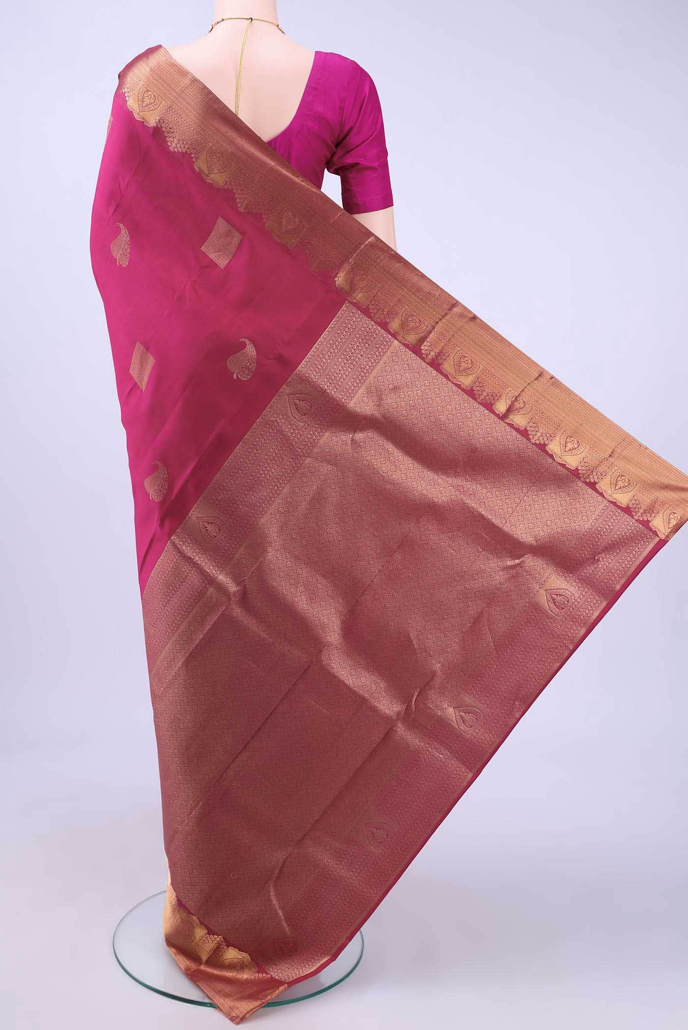 Dark Pink Nangavalli Silk [ Salem ] Saree