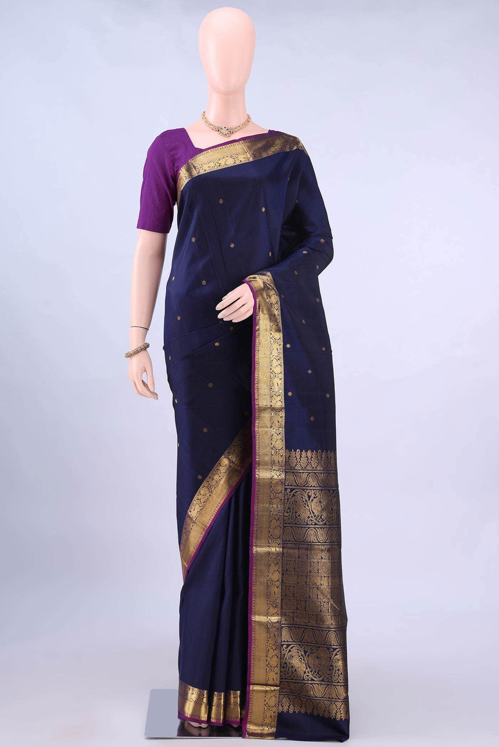 Navy Blue Kanchipuram Saree