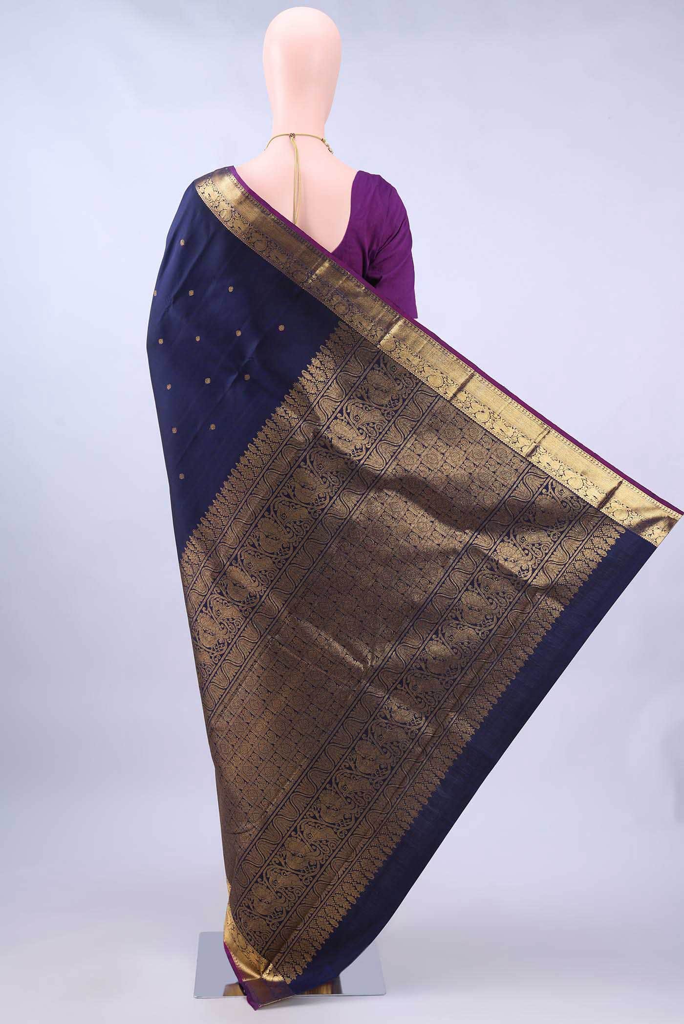 Navy Blue Kanchipuram Saree