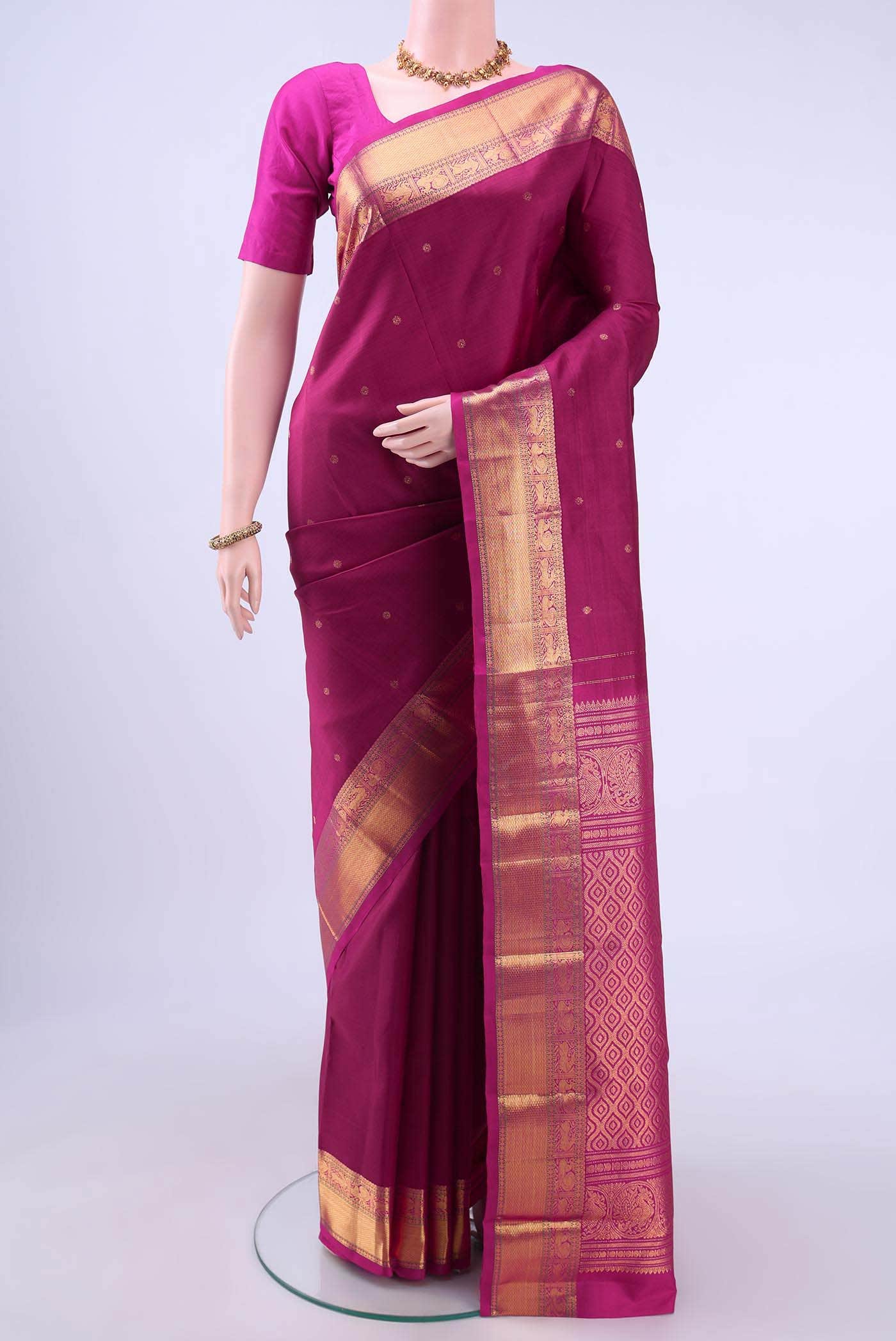 Magenta Kanchipuram Silk Saree