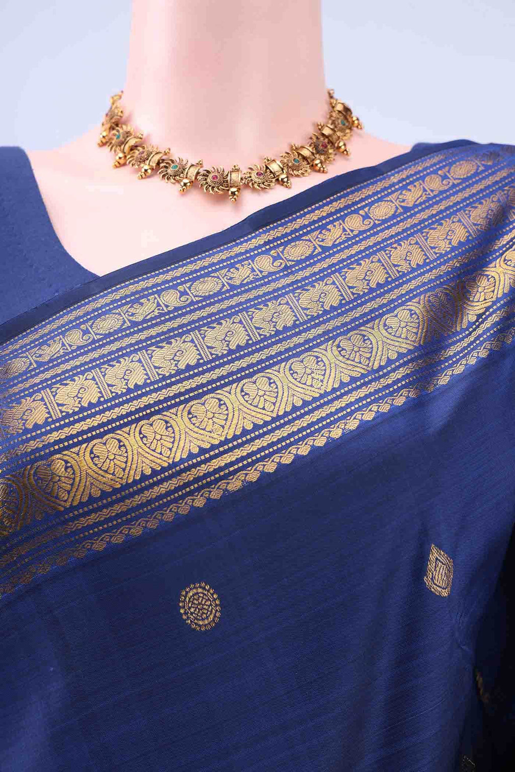 Navy Blue Kanchipuram Saree