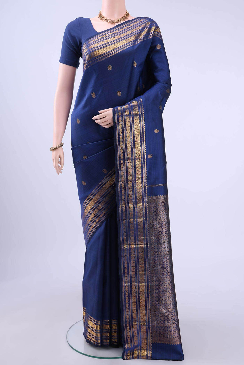Navy Blue Kanchipuram Saree