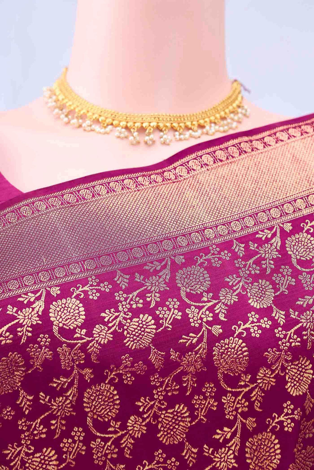 Magenta Kanchipuram Saree