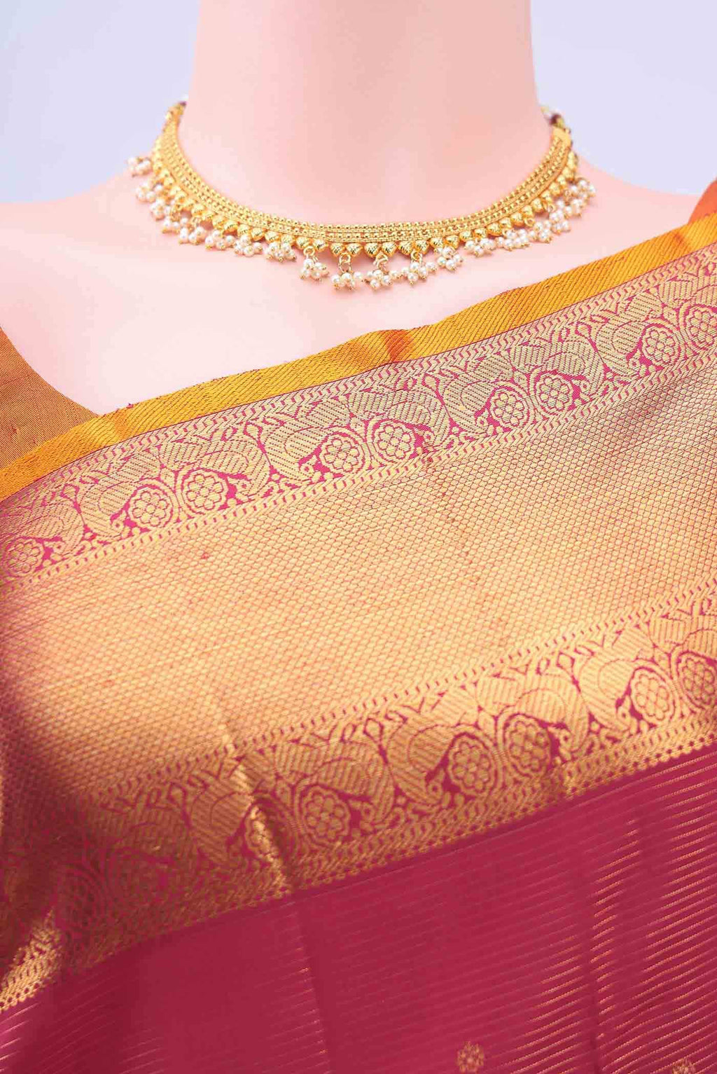Dark Pink Kanchipuram Saree