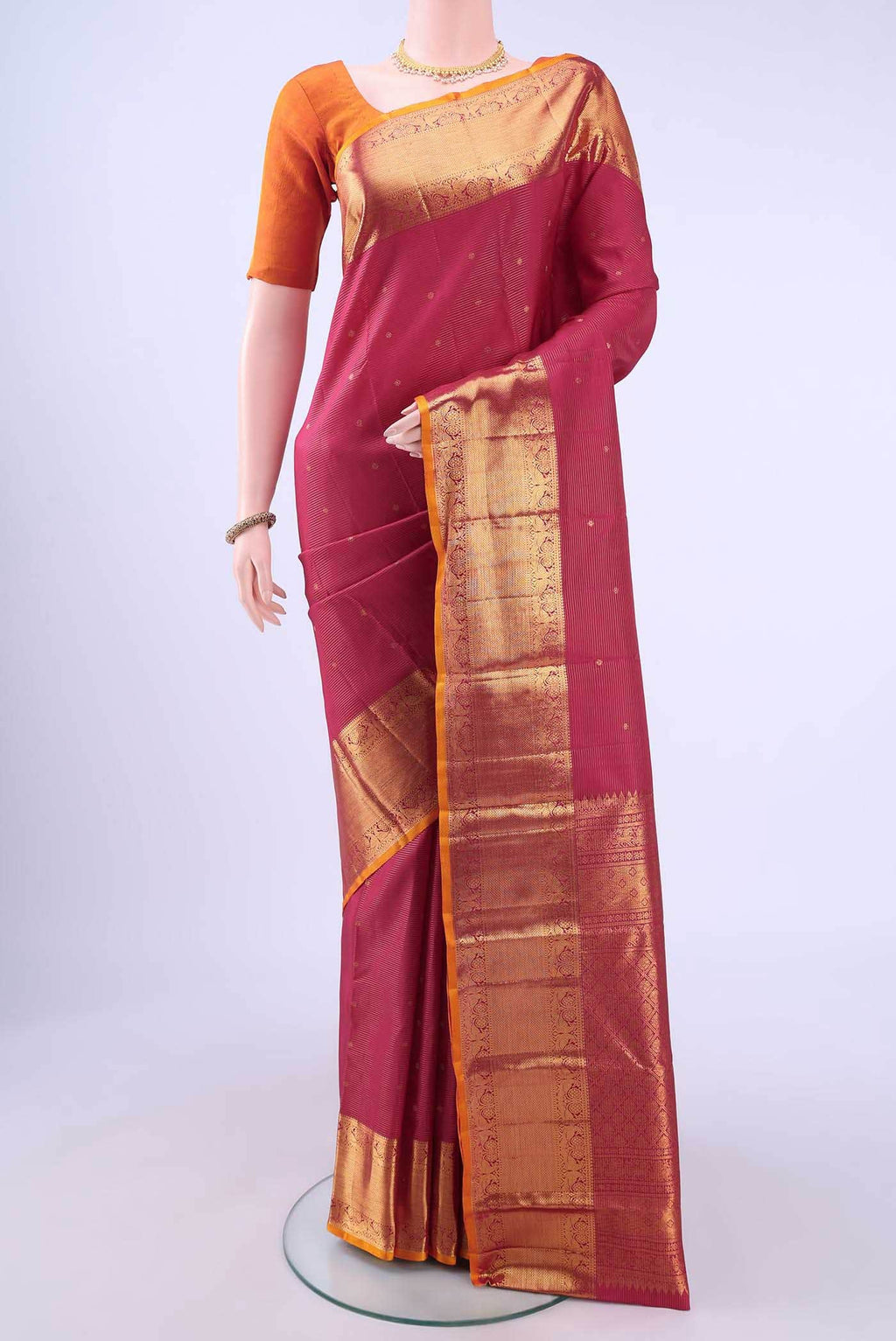 Dark Pink Kanchipuram Saree