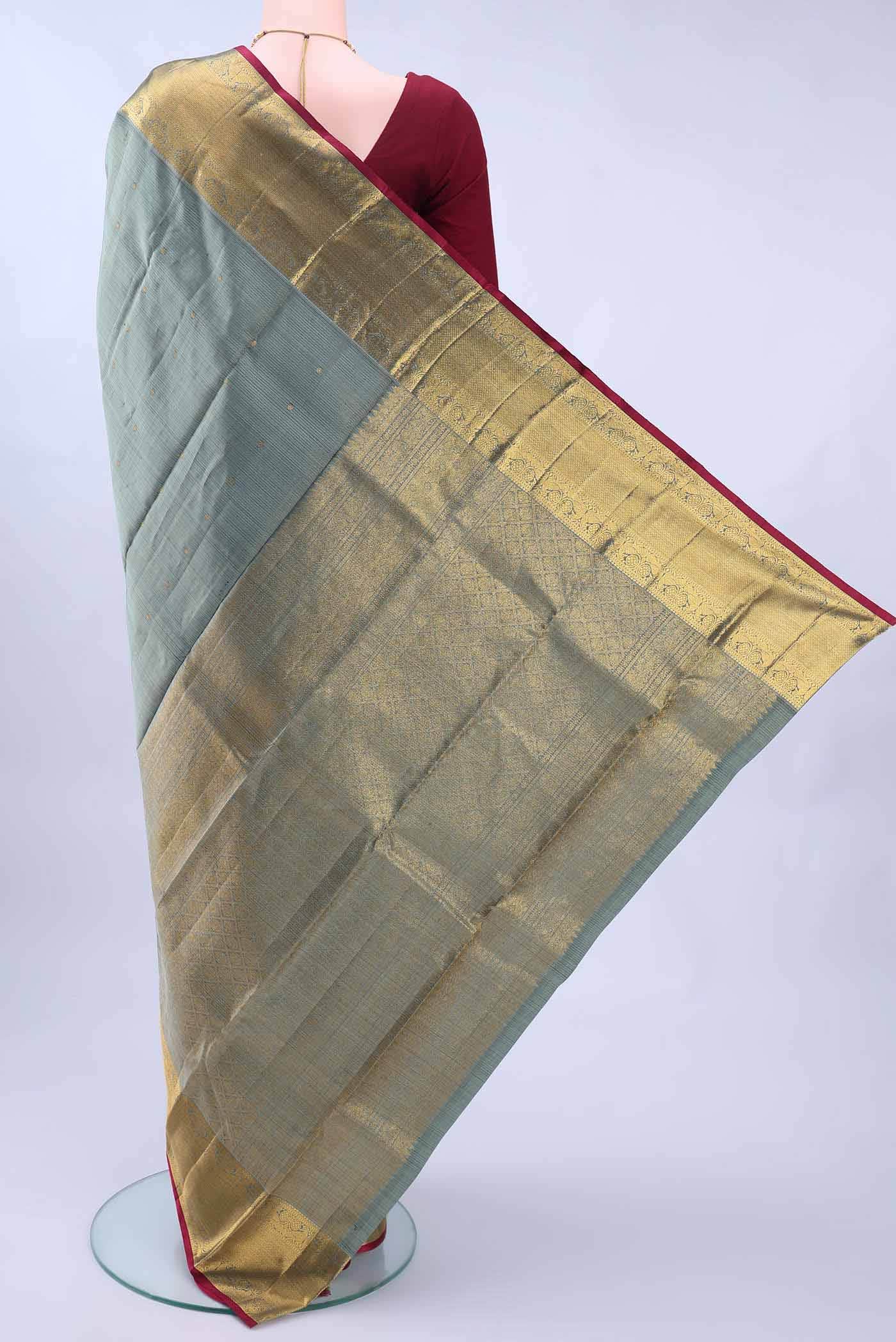 Davys Grey Kanchipuram Saree