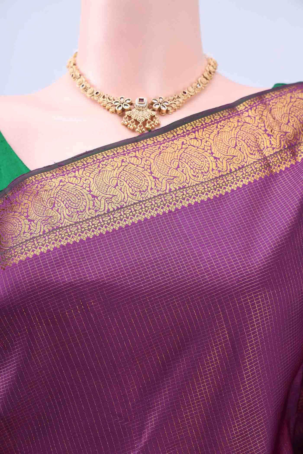 Purple Kanchipuram Silk Saree