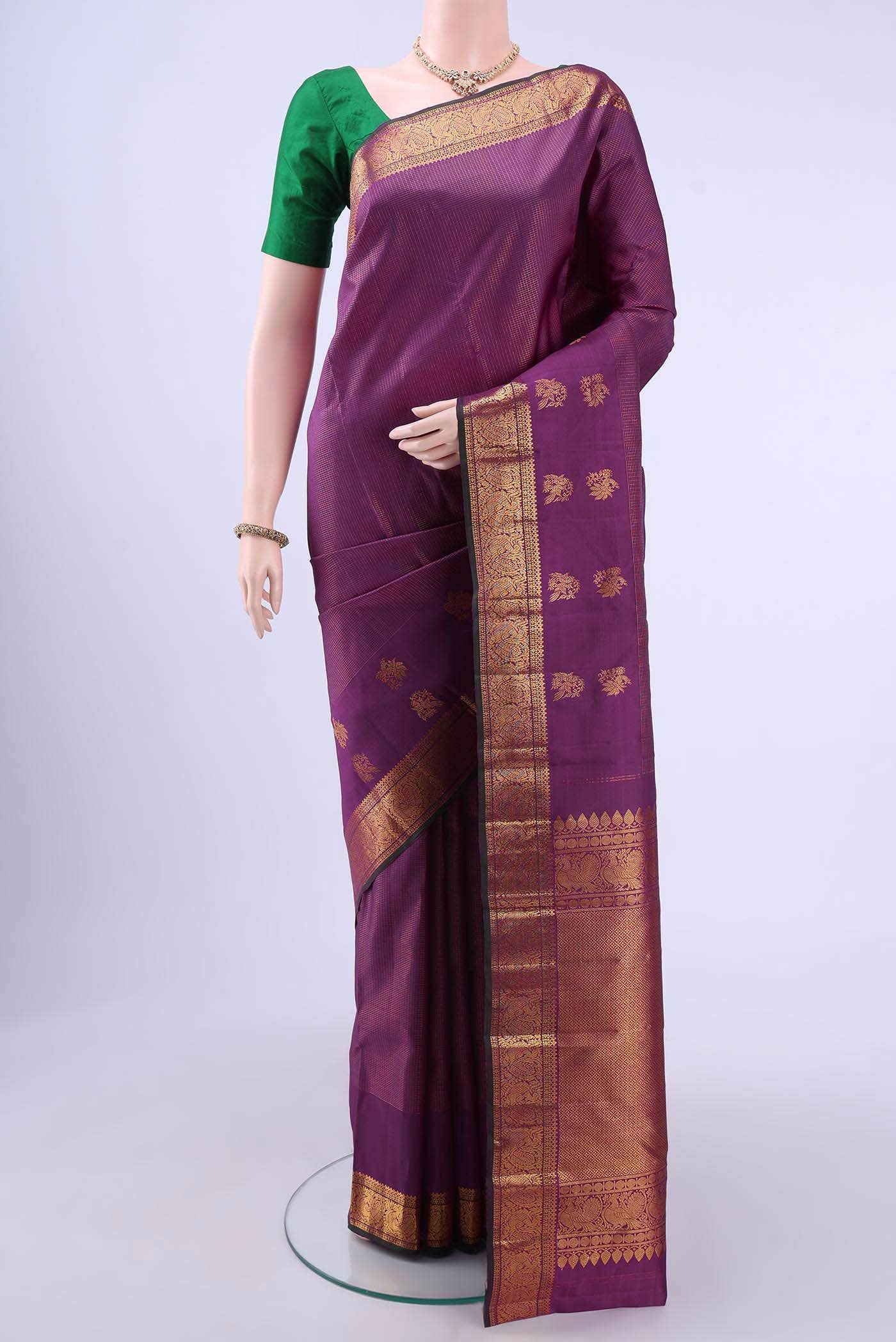 Purple Kanchipuram Silk Saree