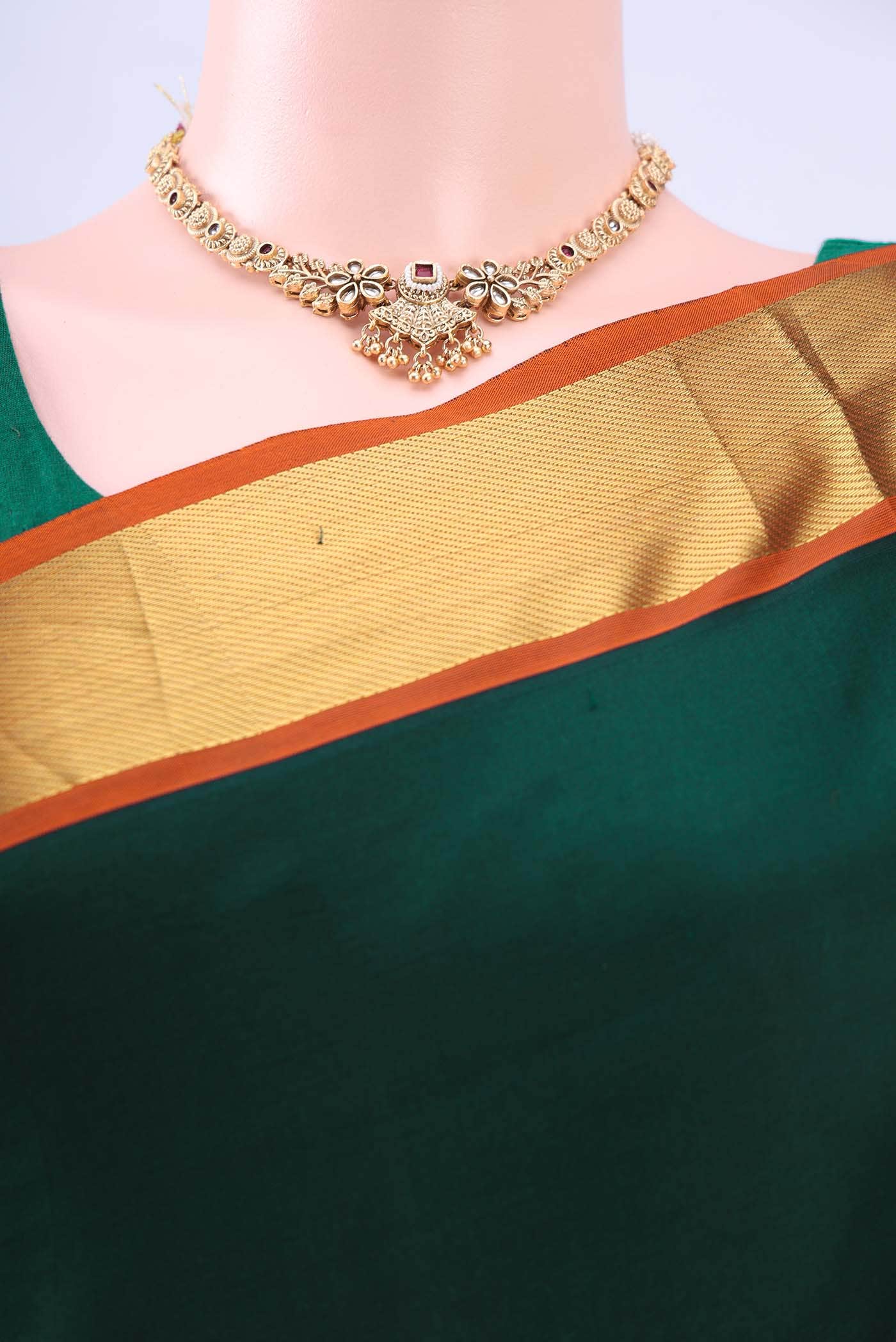 Bottle Green Coimbatore Silk Cotton Saree