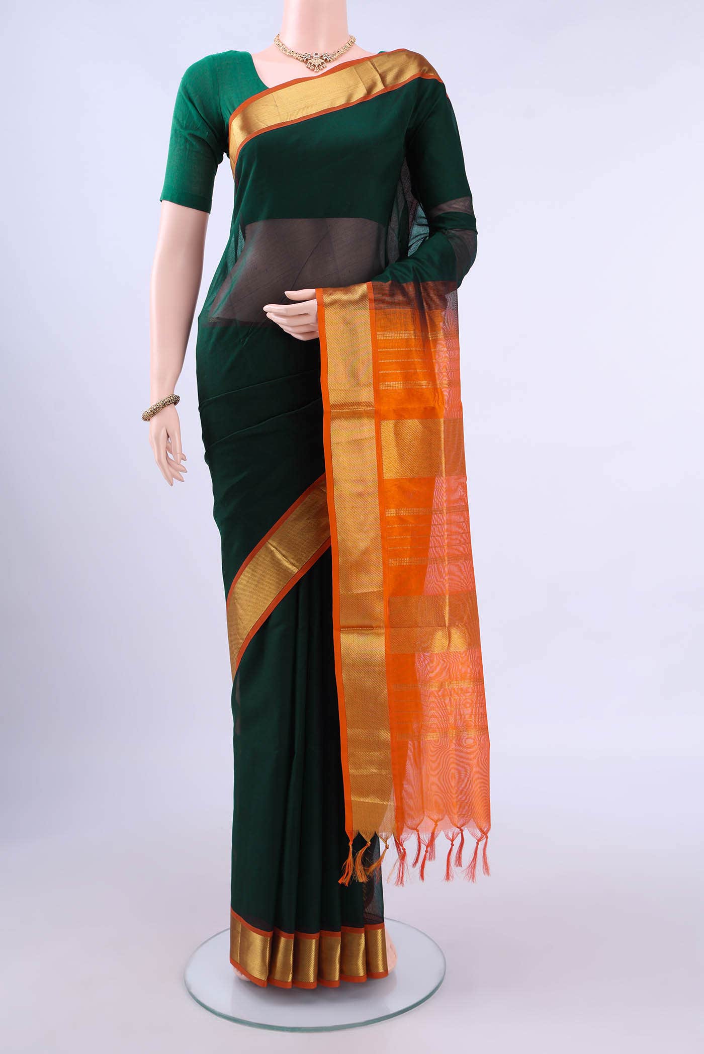 Bottle Green Coimbatore Silk Cotton Saree