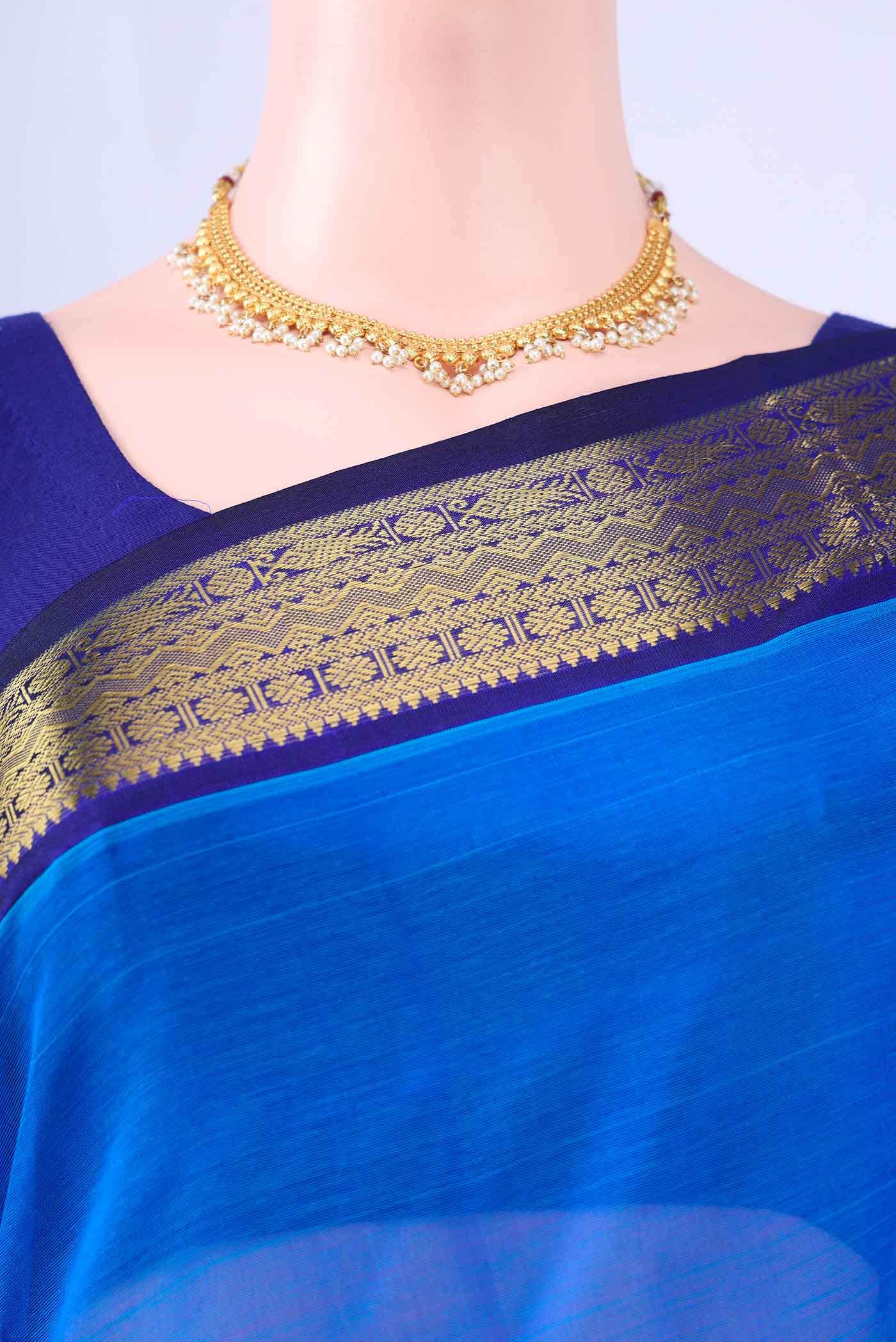 Blue Coimbatore Silk Cotton Saree