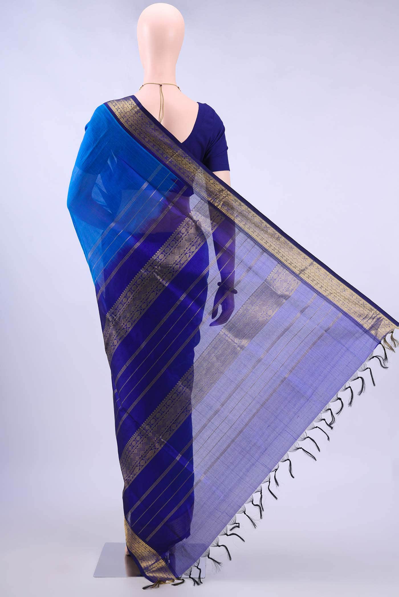 Blue Coimbatore Silk Cotton Saree