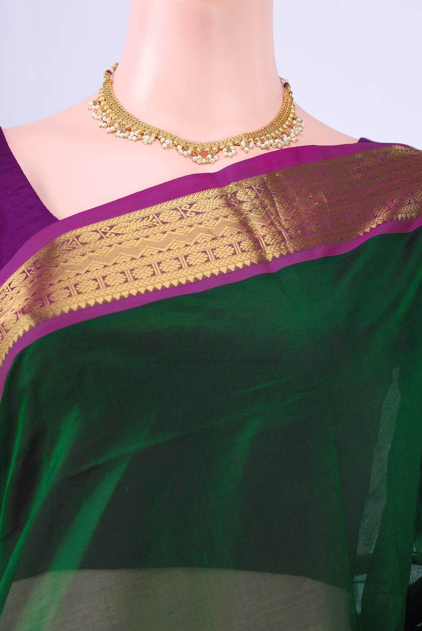 Bottle Green Coimbatore Silk Cotton Saree