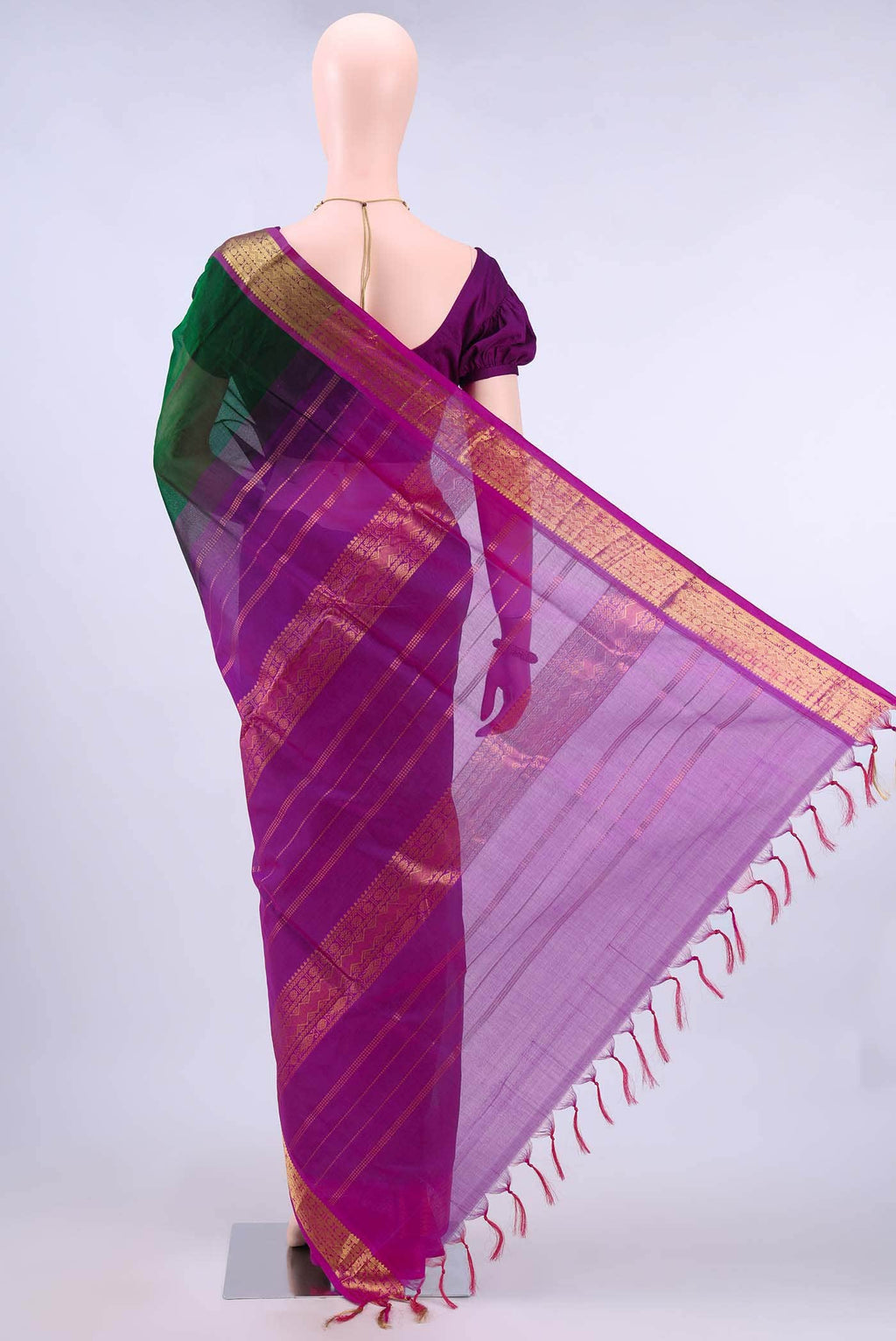 Bottle Green Coimbatore Silk Cotton Saree