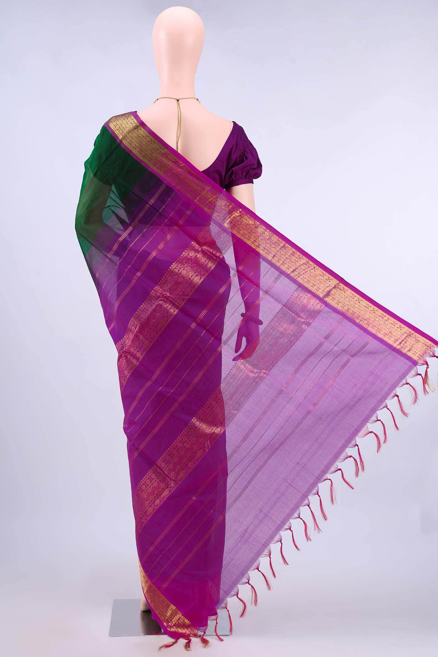 Bottle Green Coimbatore Silk Cotton Saree