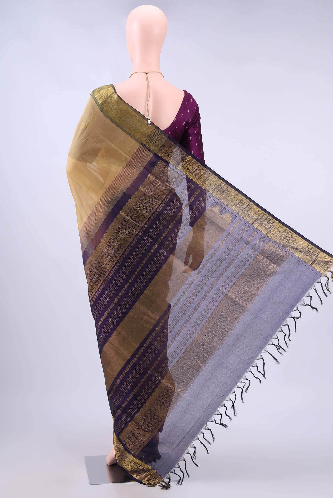 Beige Coimbatore Silk Cotton Saree