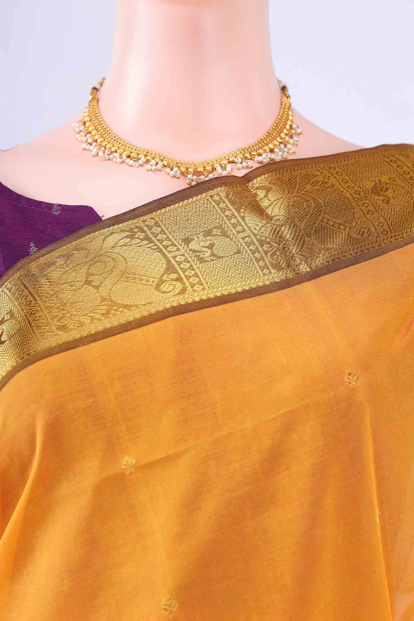 Yellow Coimbatore Silk Cotton Saree