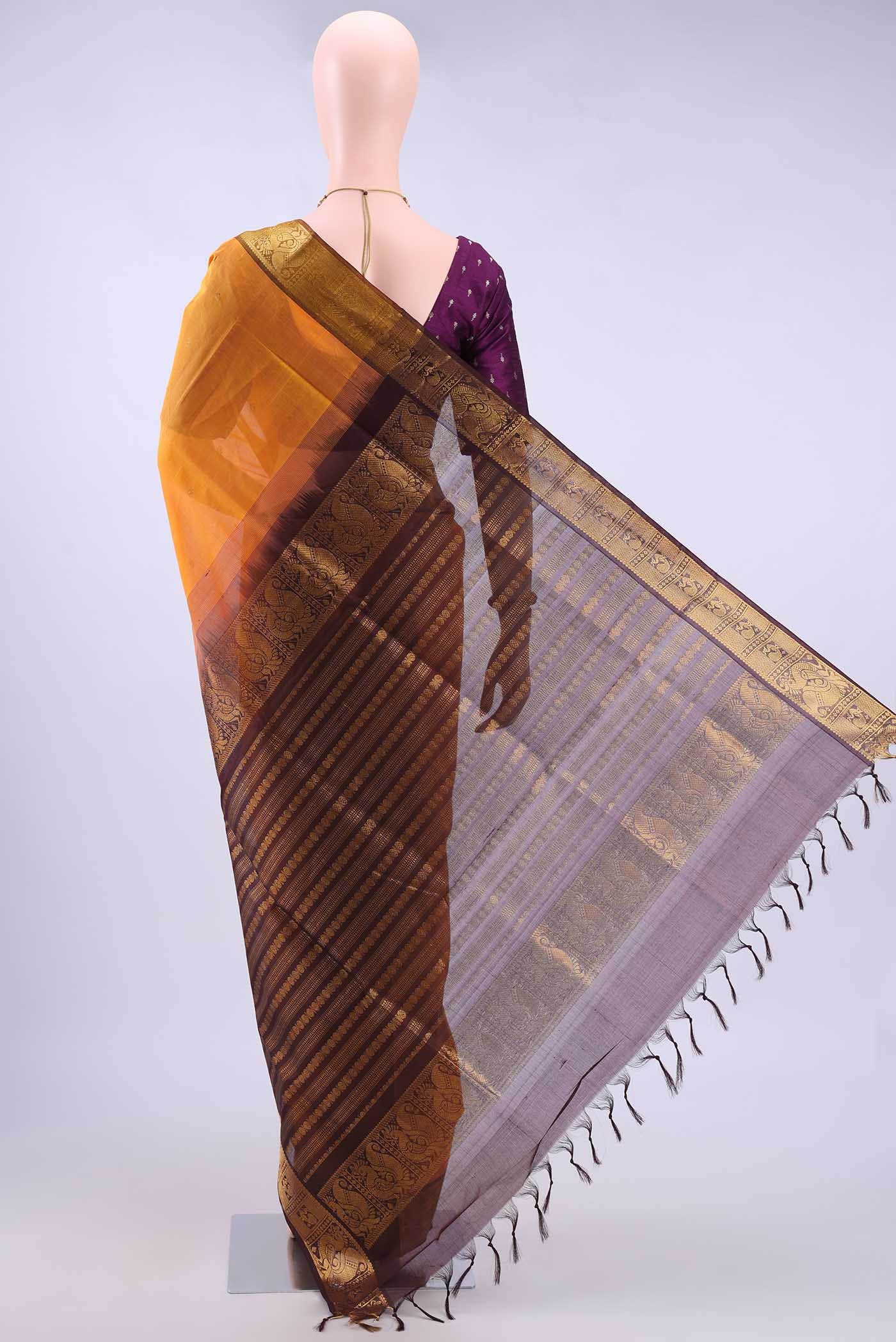 Yellow Coimbatore Silk Cotton Saree