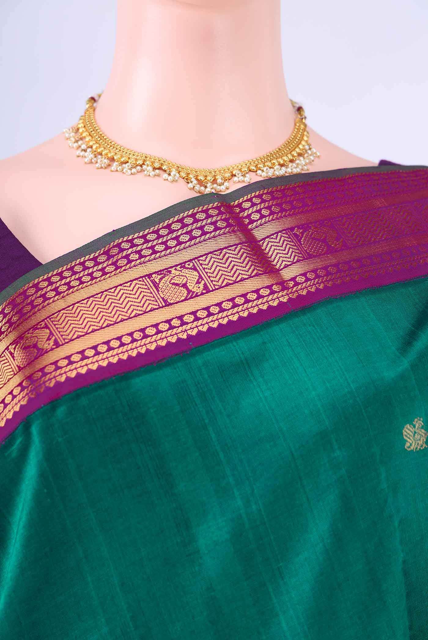 Peacock Blue Coimbatore Silk Cotton Saree