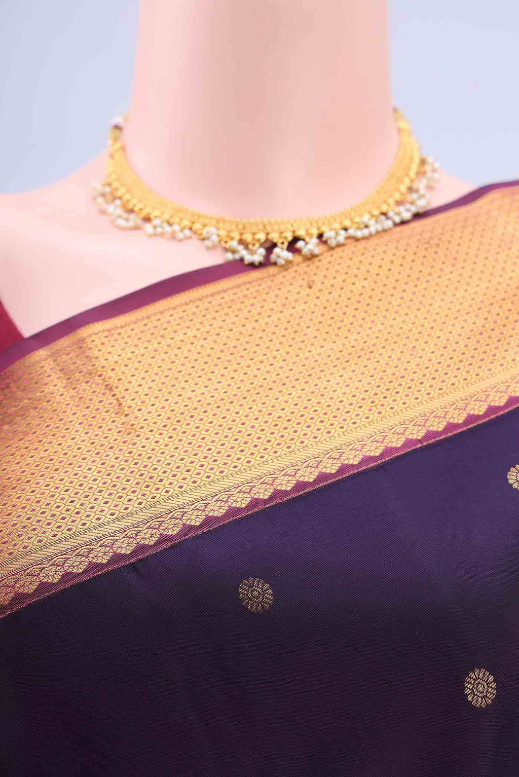 Burgundy Kanchipuram Saree