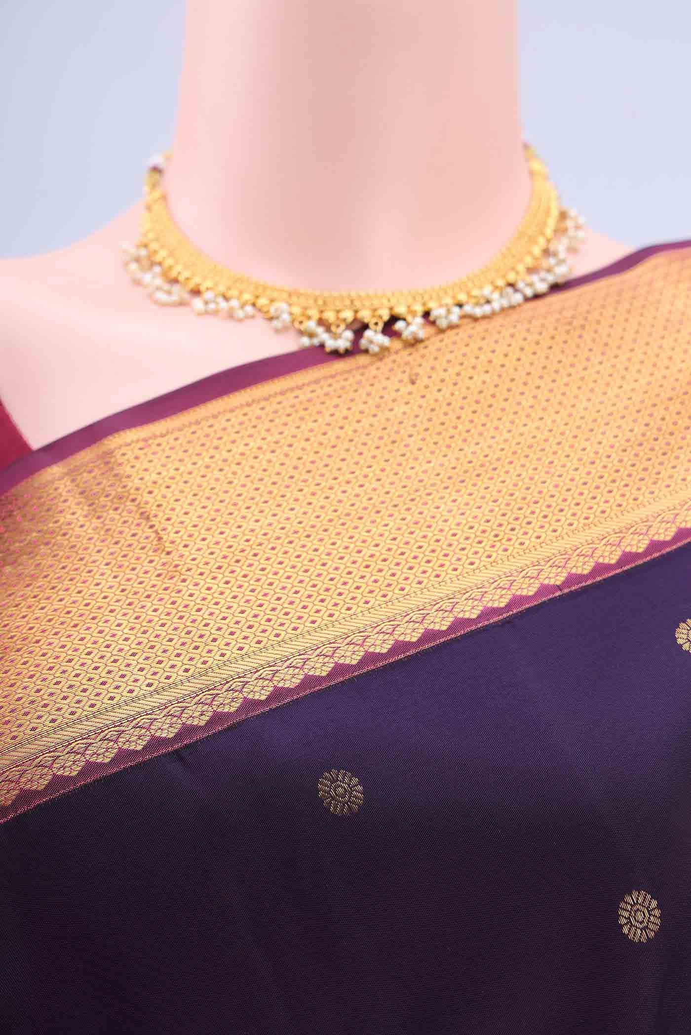 Burgundy Kanchipuram Saree