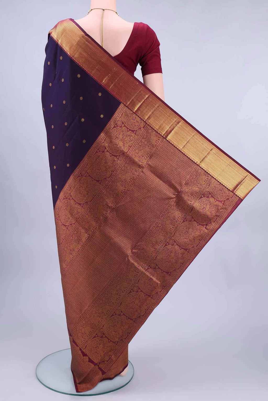 Burgundy Kanchipuram Saree