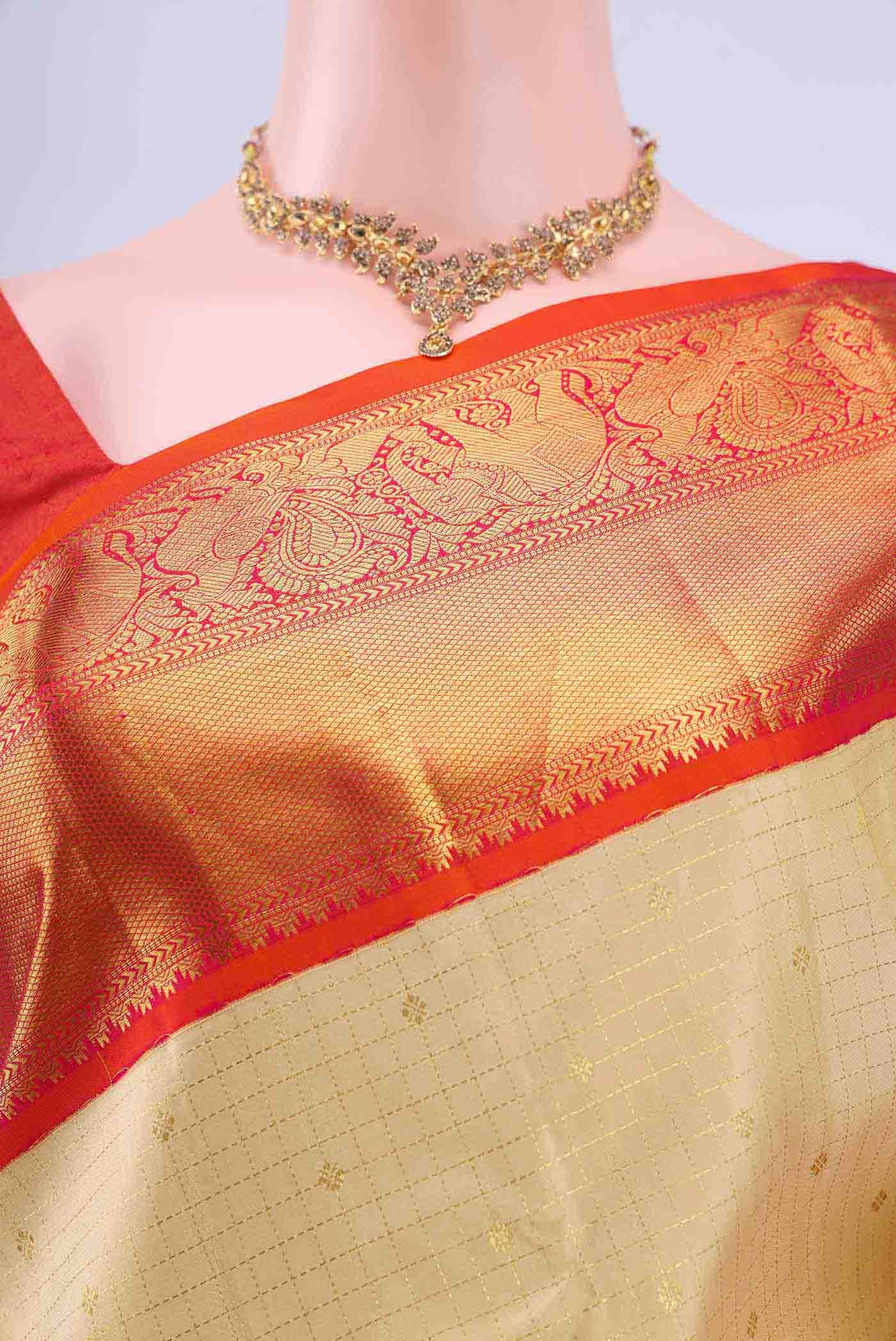 Beige Kanchipuram Saree