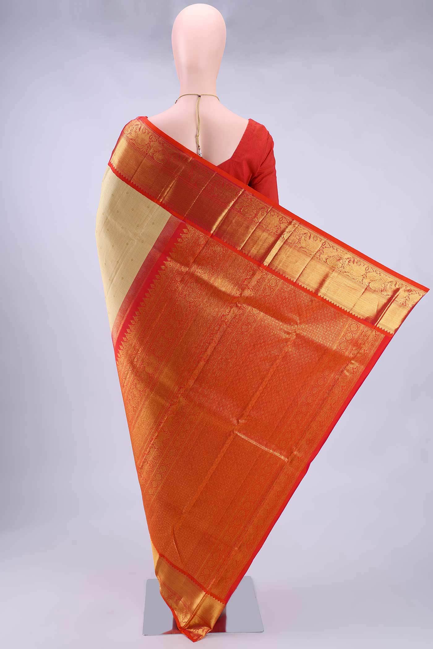 Beige Kanchipuram Saree
