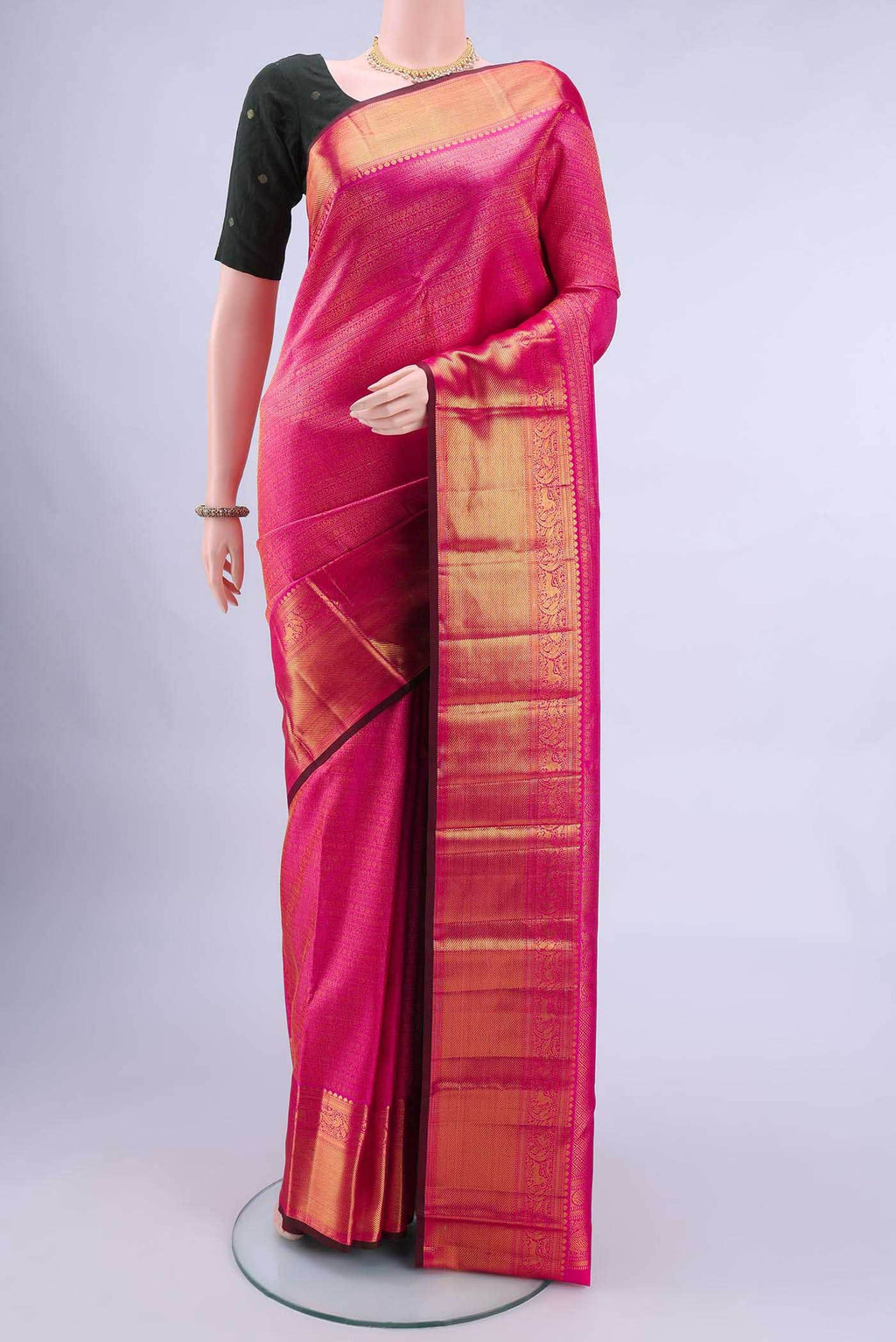 Rani Pink Kanchipuram Saree